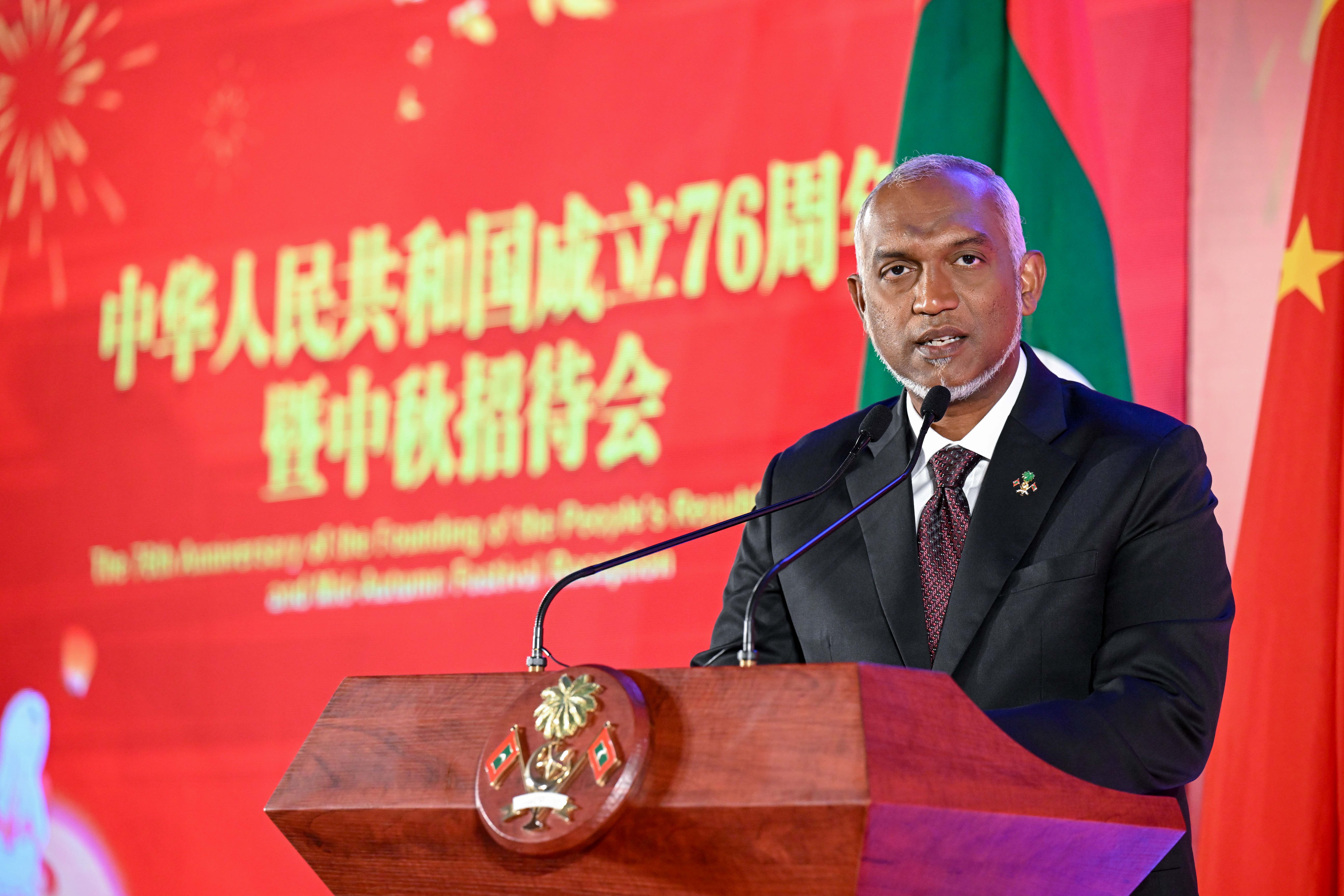President speaking at the ceremony marking the National Day of the People’s Republic of China.--Photo: PO