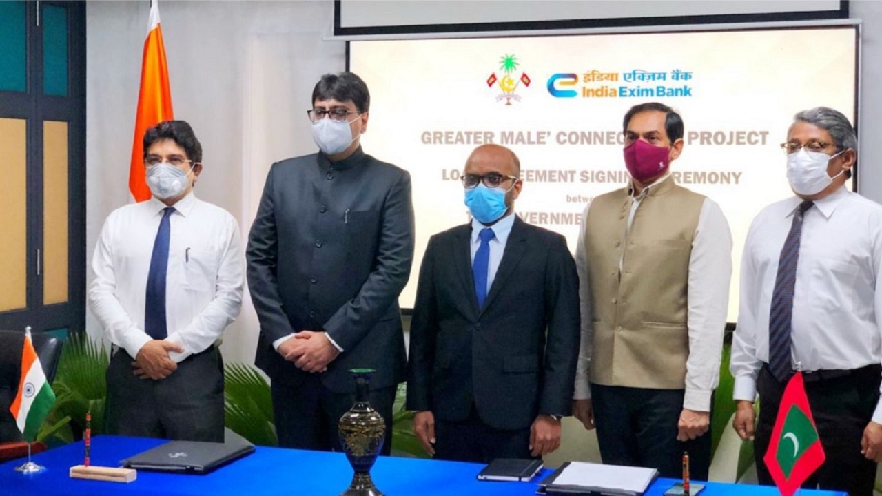 Loan agreement signing ceremony held at the Finance Ministry for the development of the Greater Male’ connectivity bridge.