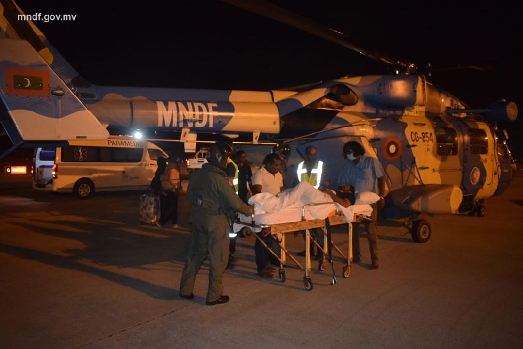 ހާލުބޮޑު ބަލިމީހަކު އެމްއެންޑީއެފް ހެލިކޮޕްޓަރުގައި މާލެ ގެނެސްފި