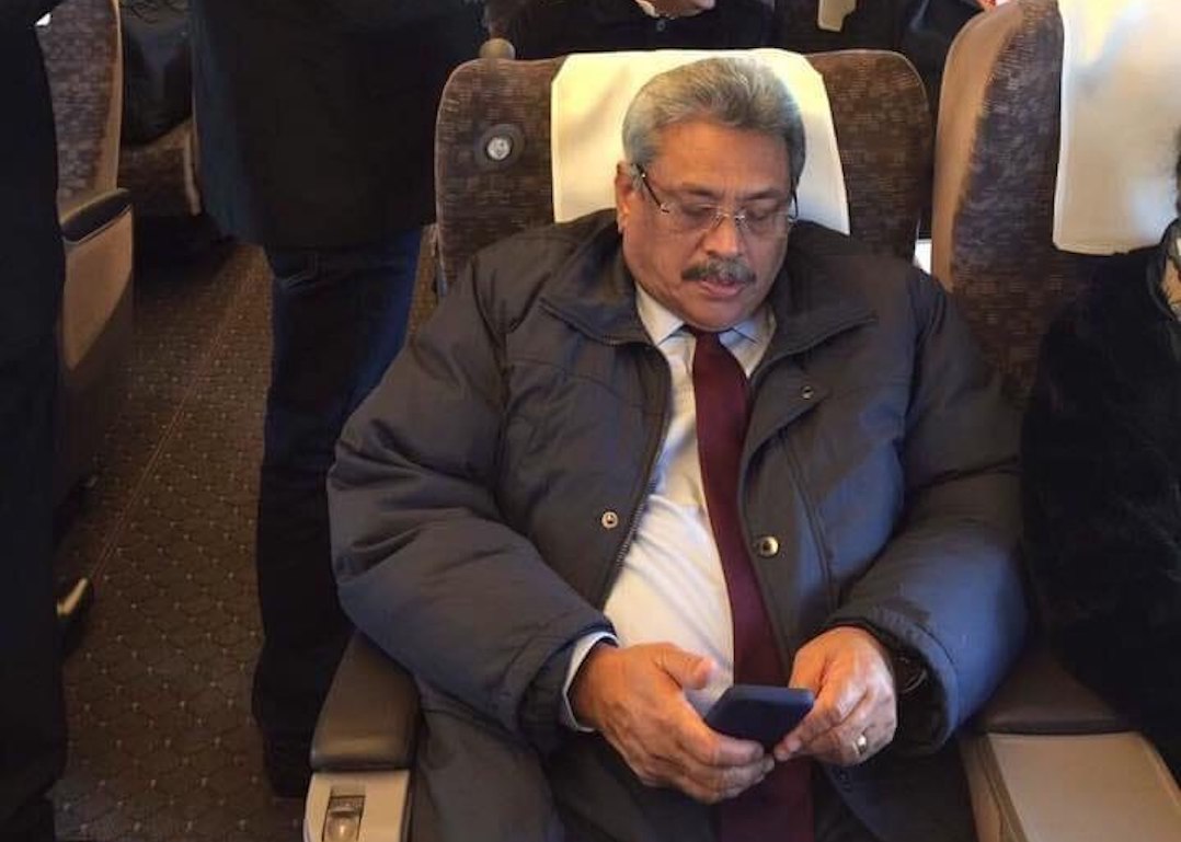 ލަންކާގެ ރައީސް ގޮޓަބަޔާ ރާއްޖެއިން ފުރާވަޑައިގެންފި