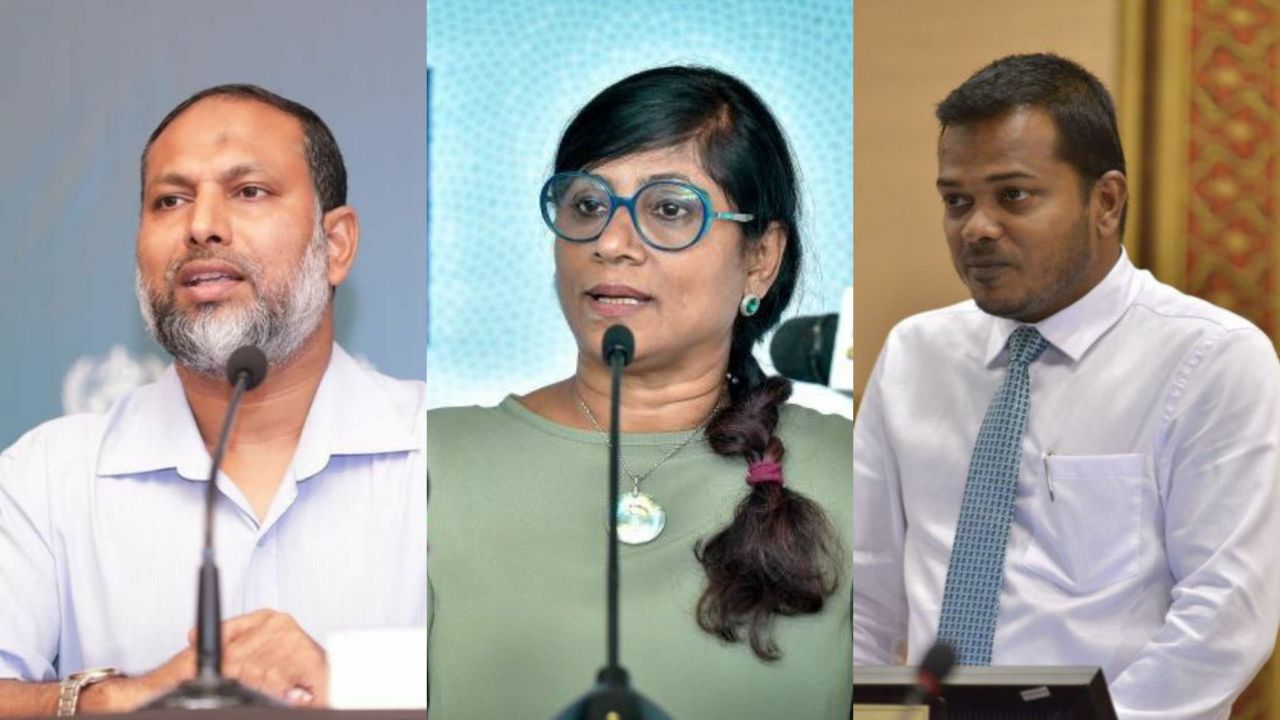 އަލީ ނިޒާރު (ކ) މިނިސްޓަރު މާރިޔާ ( މ) މިނިސްޓަރު އިމްރާން (ވ)