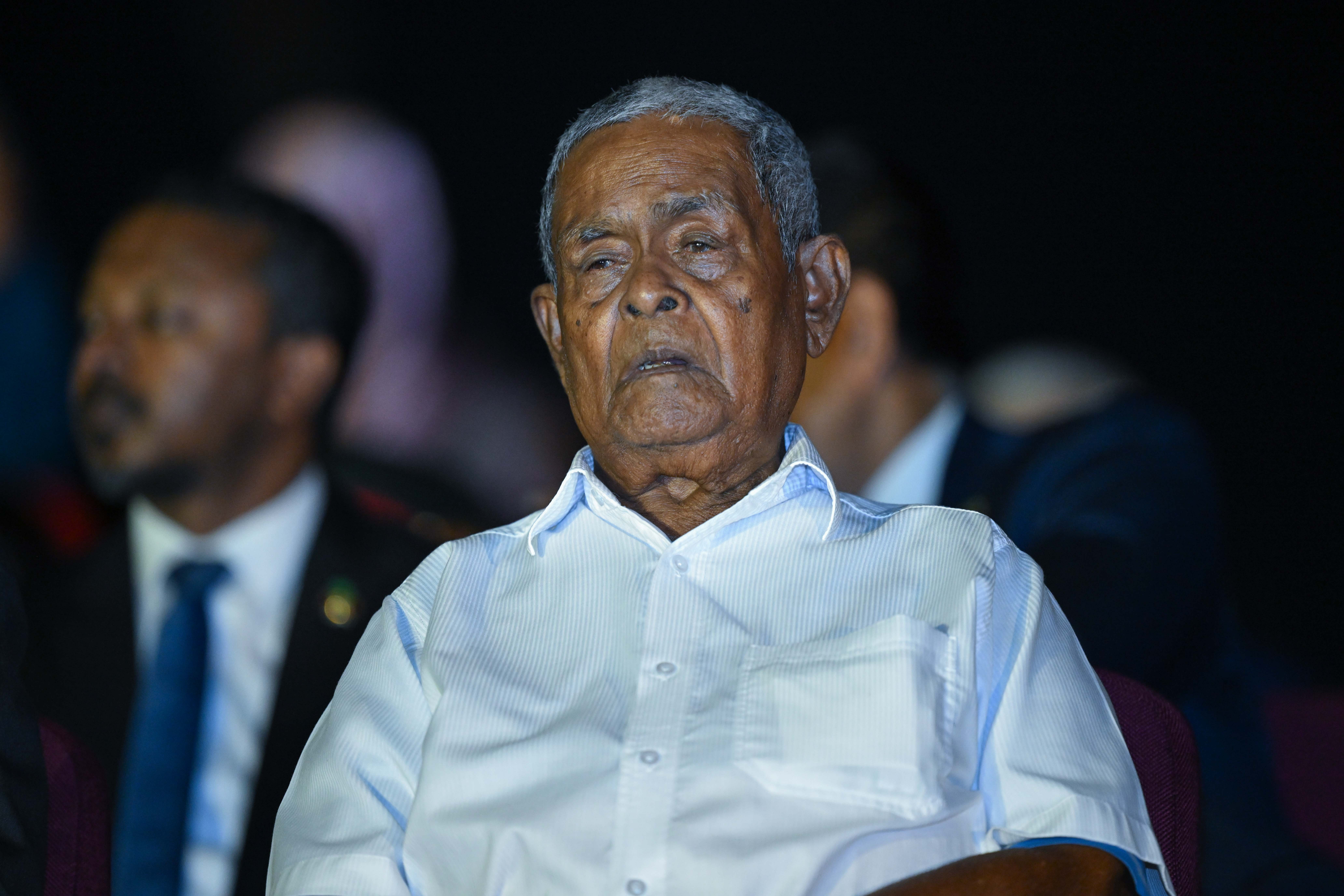 Prominent businessman Champa Mohamed Moosa (Uchchu) at the inauguration of the new terminal at Velana International Airport.