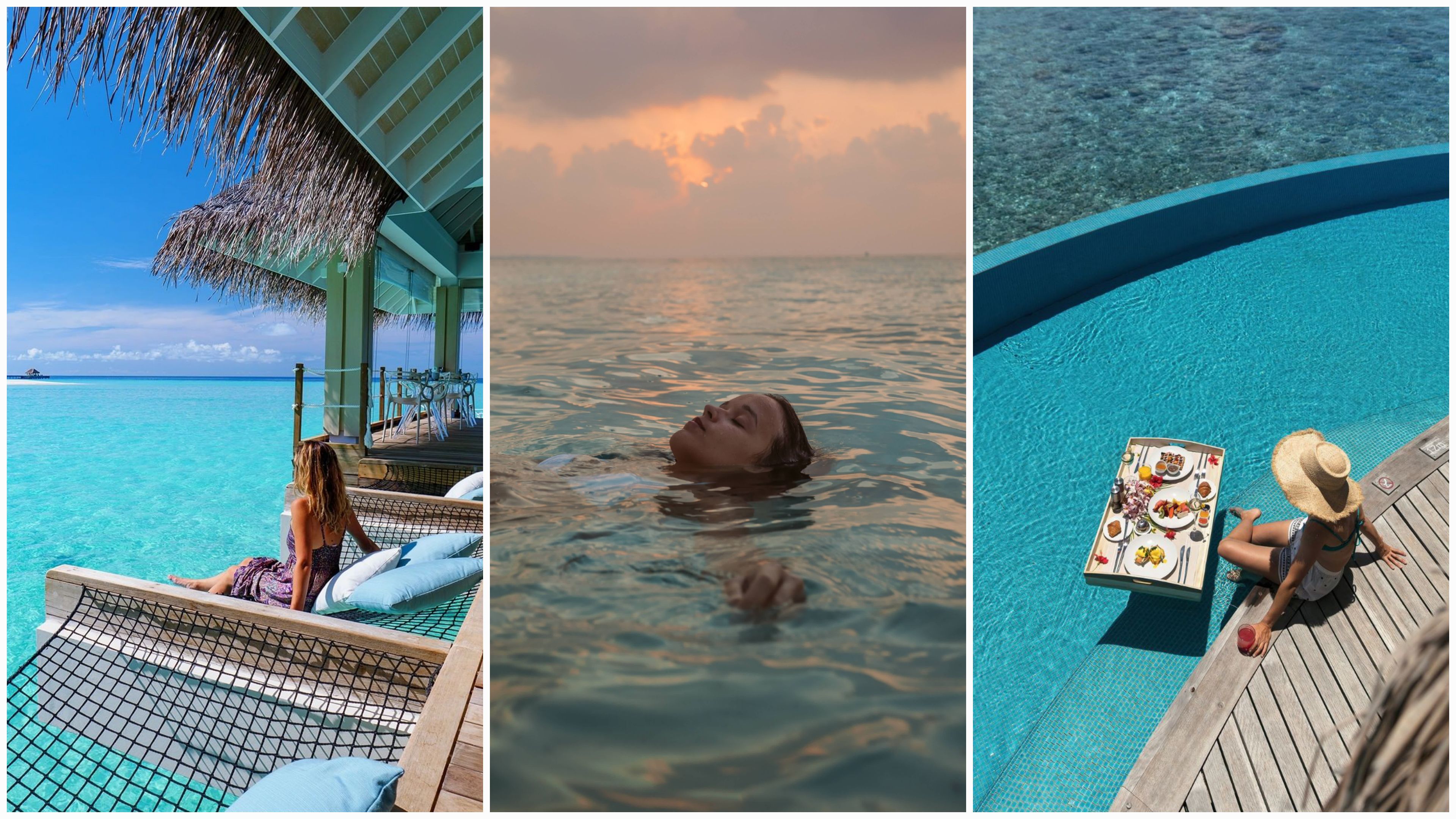 Tourists enjoying the Maldives. (PHOTO: Social Media - R-L Milaidhoo resort, Reethi Beach Resort, Baglioni Resort Maldives)