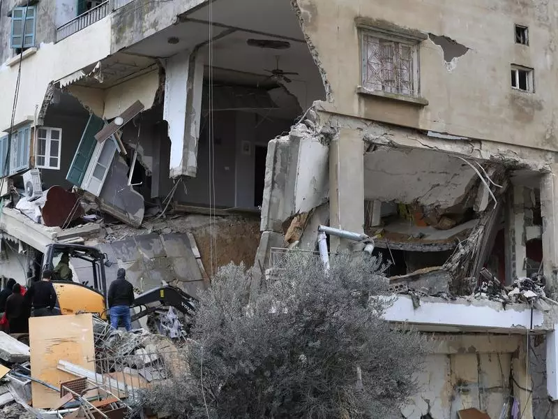 An airstrike in one Lebanese village was said to have killed four children and three adults. (AP PHOTO)