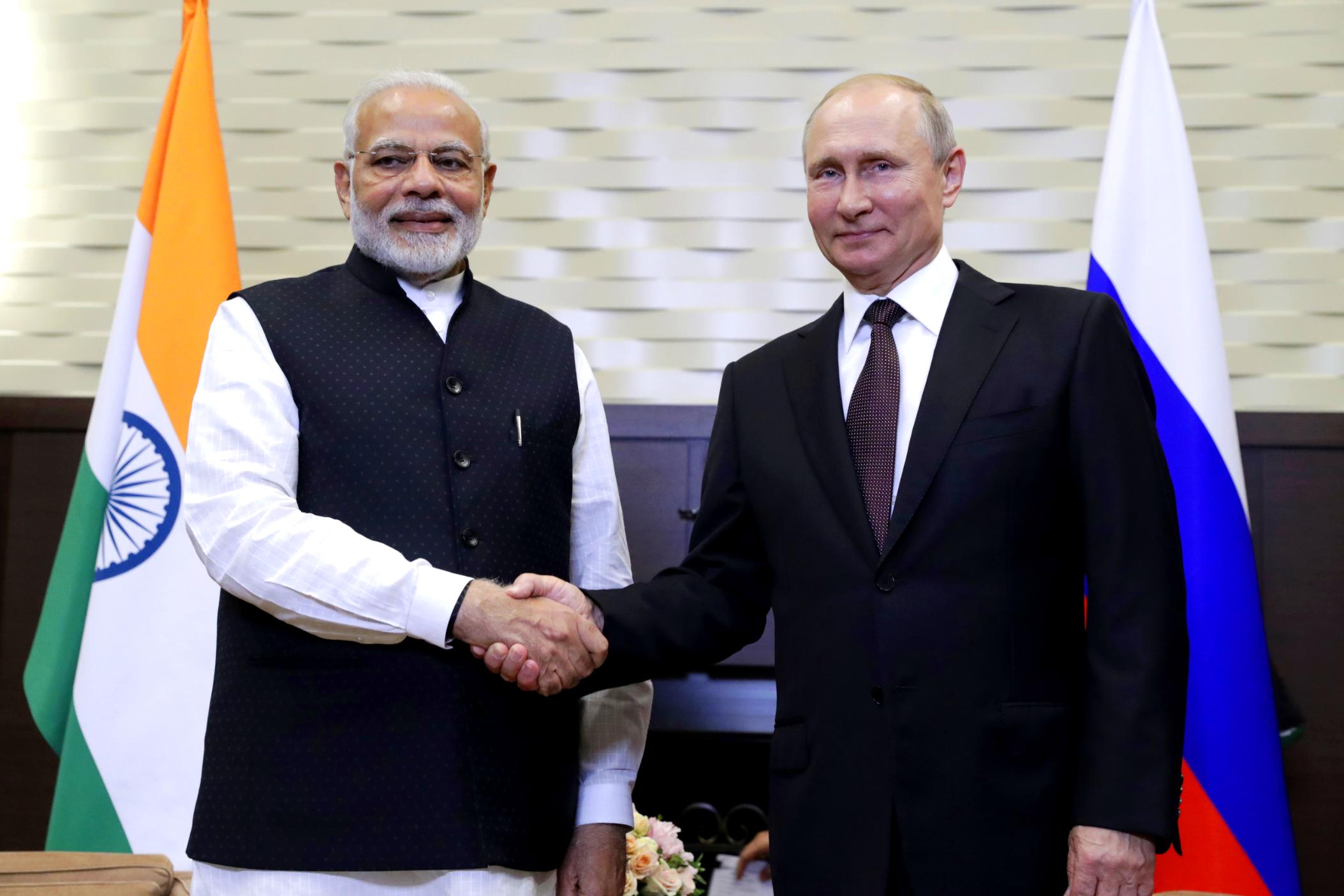 India's Prime Minister Narendra Modi and Russian President Vladimir Putin