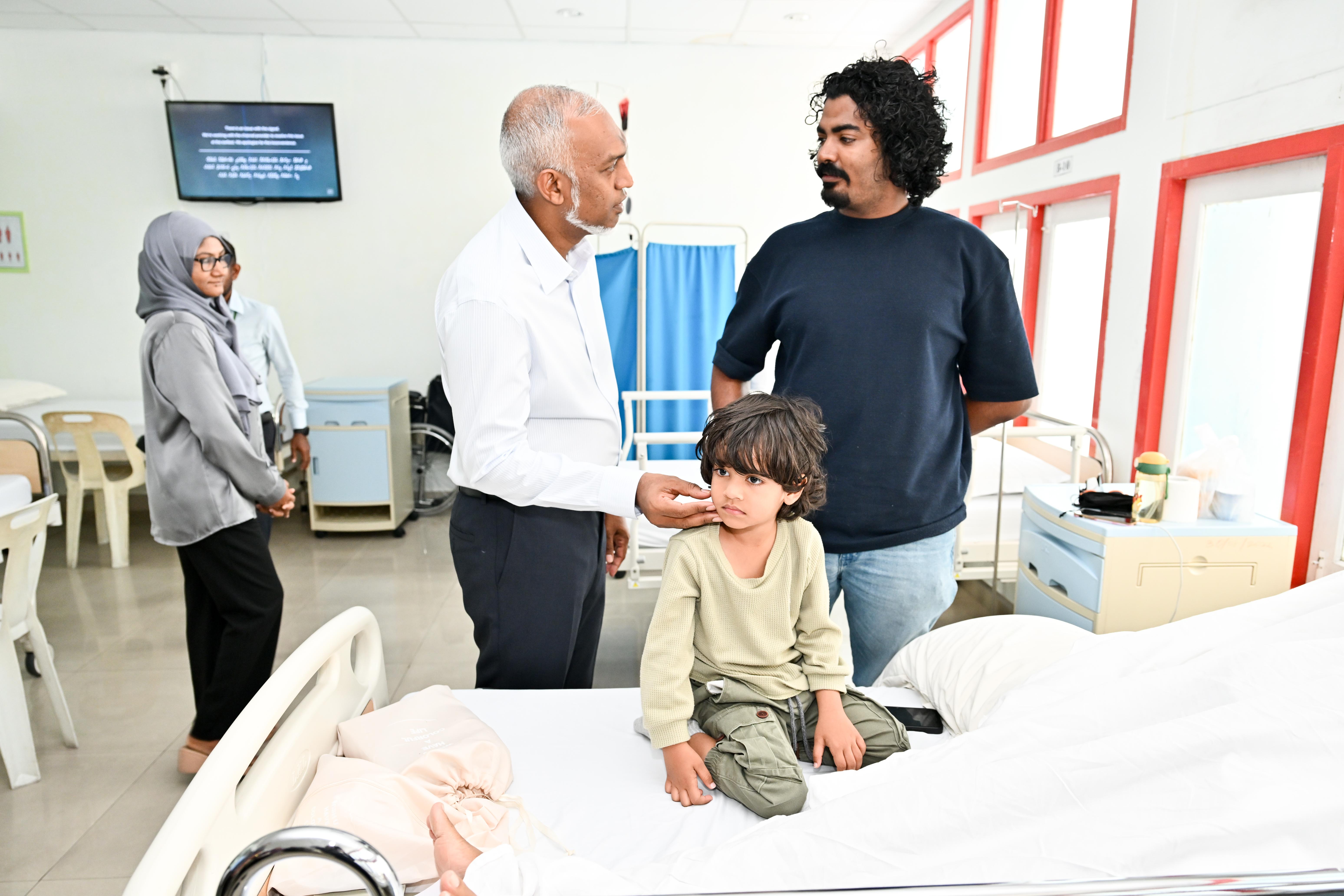 President Dr. Mohamed Muizzu visiting the National Thalassemia Center-- Photo: PO