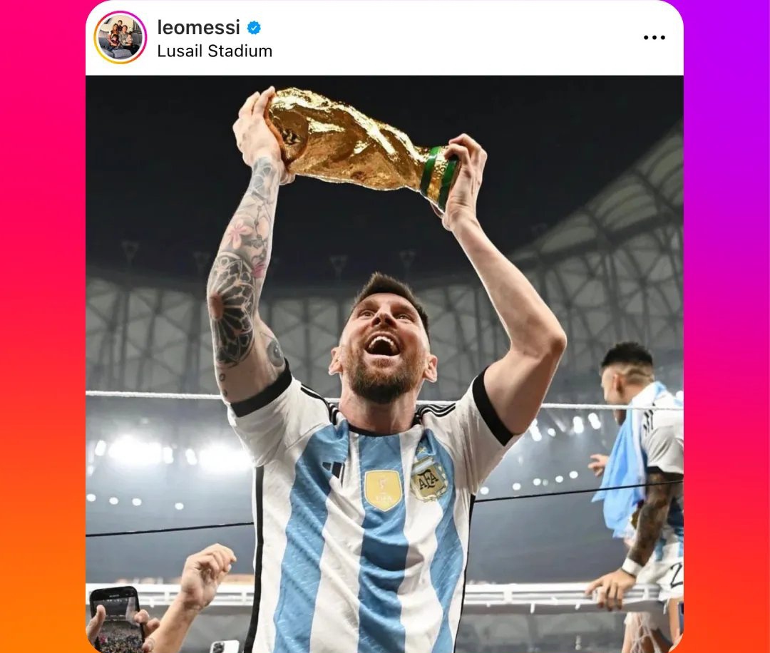 އިންސްޓަގްރާމްގެ ރެކޯޑެއް މެސީ މުގުރާލައިފި