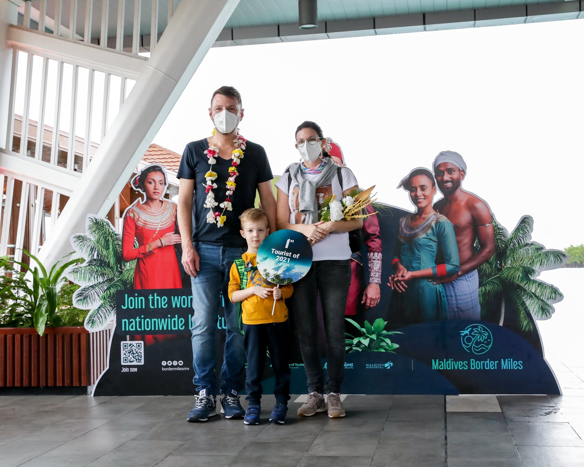 First Visitor of 2021 to the Maldives. Photo: VIA/Twitter