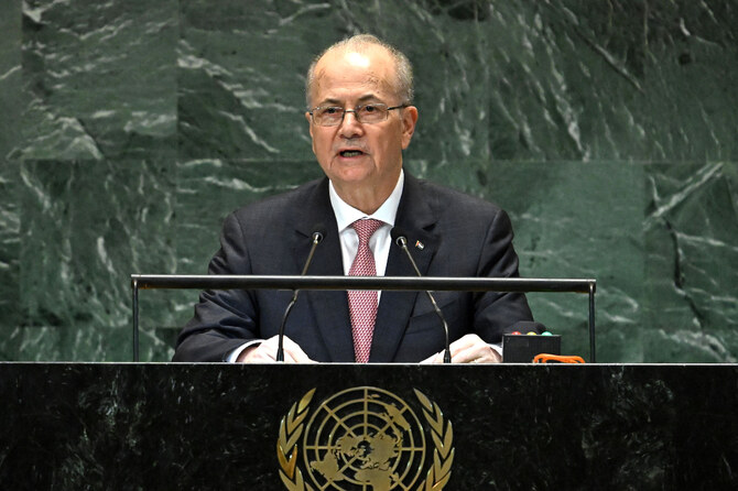 Mohammad Mustafa Prime Minister and Minister for Foreign Affairs of the State of Palestine speaks during the "Summit of the Future" on the sidelines of the UNGA. (Photo: AFP)