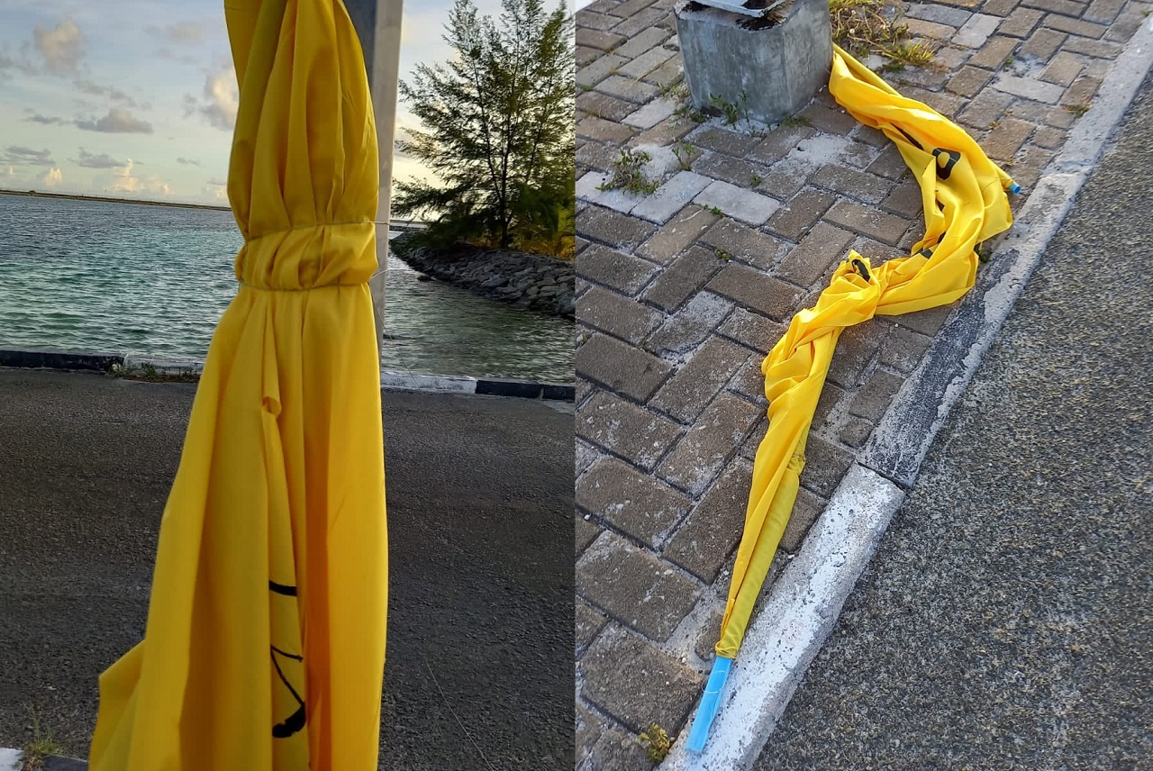 ފޭދޫގައި ދަމާފައިހުރި ފައްޔާޒުގެ ކެންޕެއިން ބެނާތައް ކަނޑާލައިފި