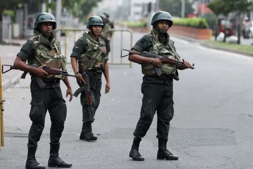 Sri Lankan security forces on the streets--