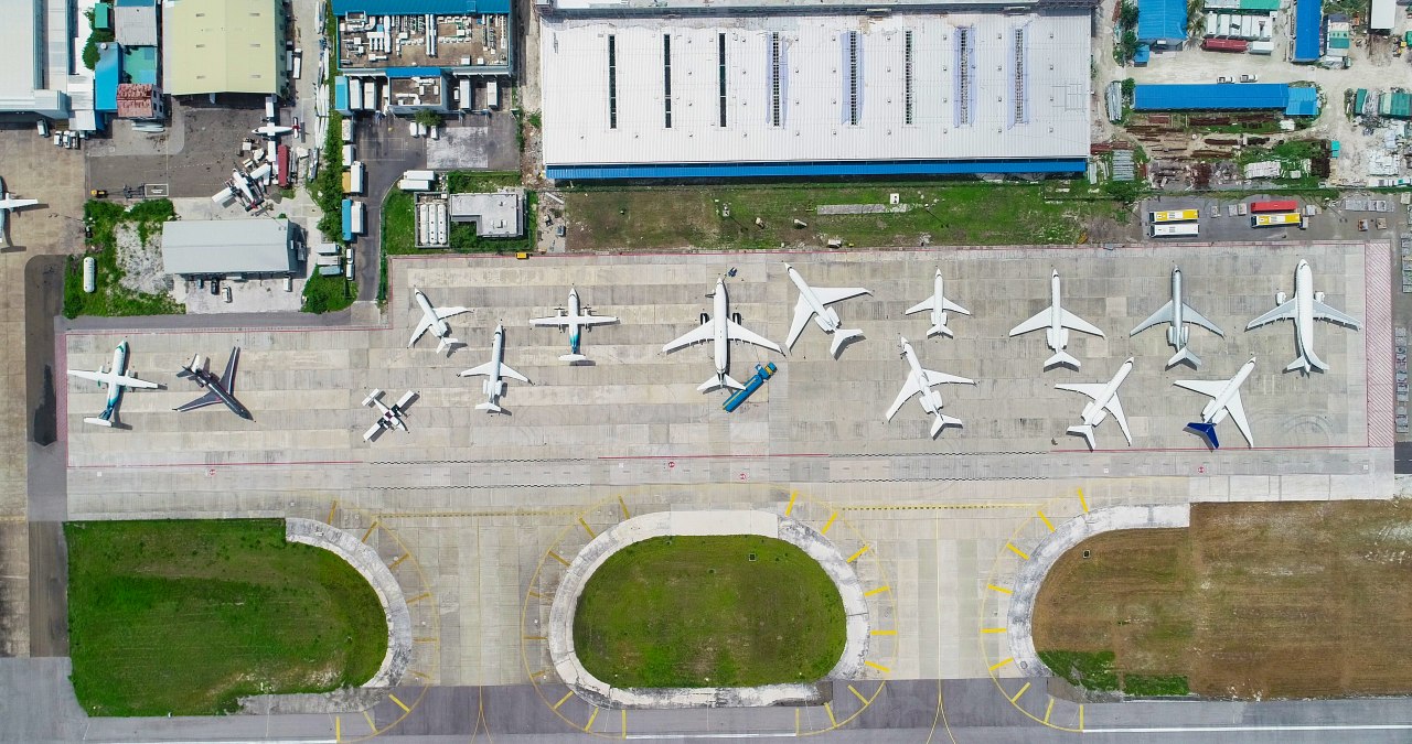 Chartered flights and Private jets parked in Velana International Airport. Photo: MACL