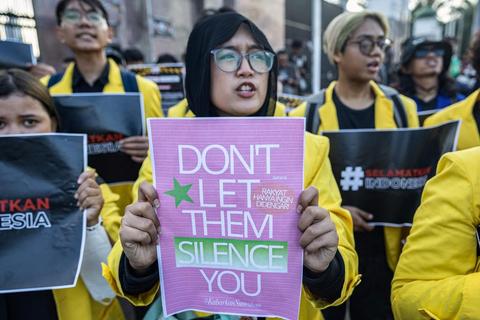 Crowds took to the streets of Jakarta last week to protest against lawmakers’ housing allowances.  PHOTO: AFP