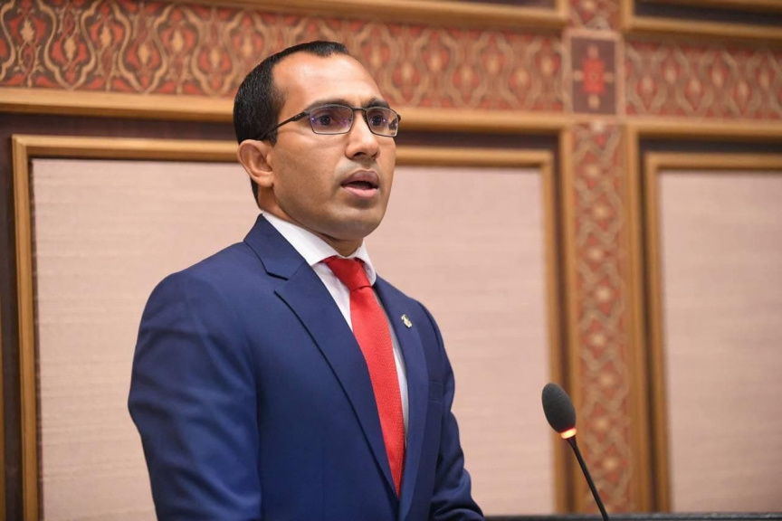 Former Minister of Communication, Science and Technology Mohamed Maleeh Jamal at the Parliament on March, 2021. (Photo: People's Majlis)