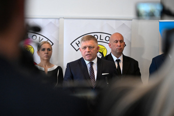 Slovak Prime Minister Robert Fico speaks during a press conference, before a shooting incident. Photo: Reuters