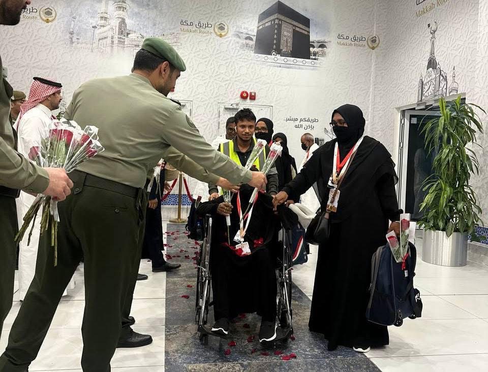 ހައްޖުވެރިންގެ ފުރަތަމަ ގުރޫޕަށް ސައުދީން ހޫނު މަރުހަބާއެއް ކިޔައިފި