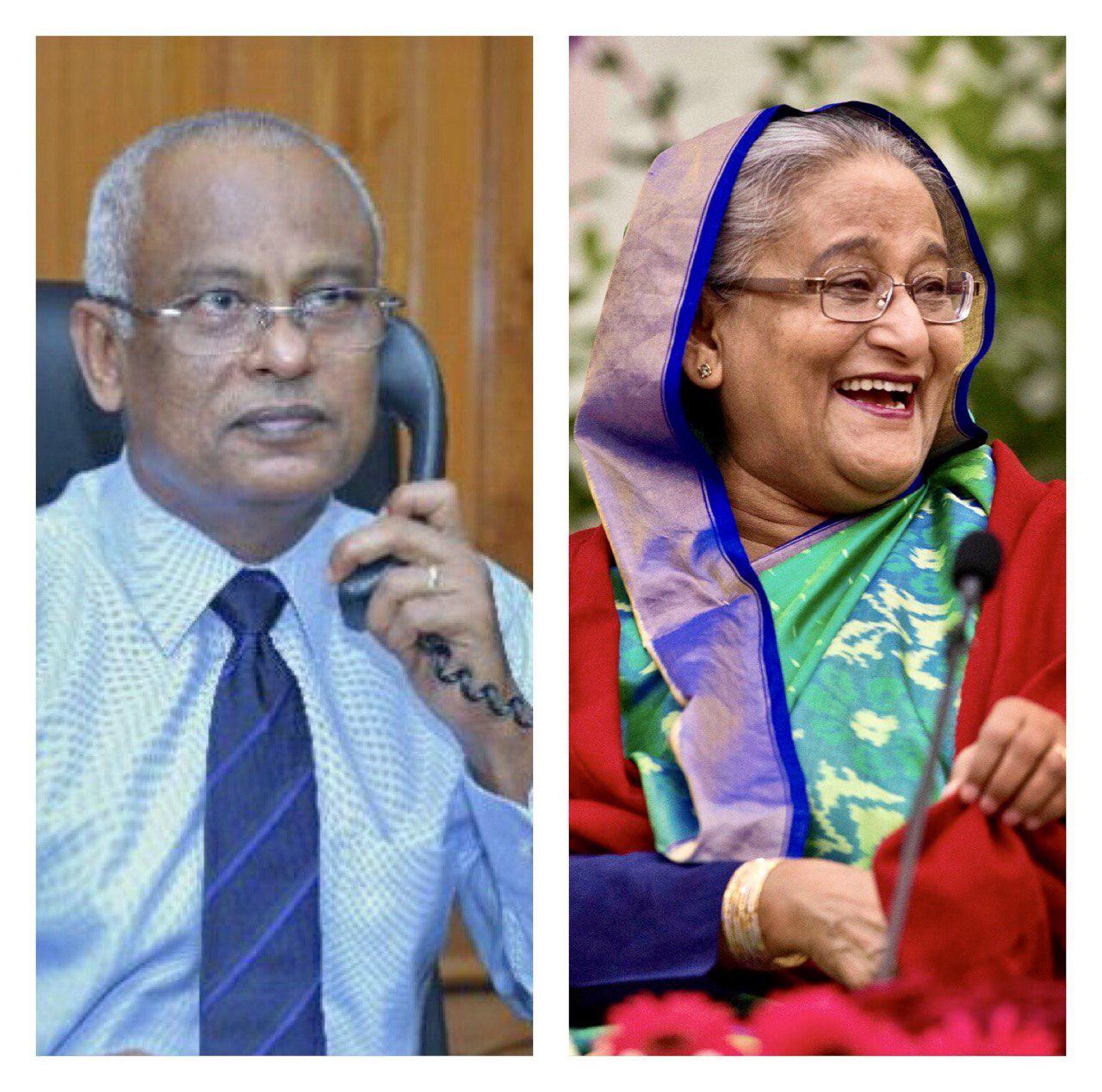 ދެއްވި އެހީއަށްޓަކާ ރައީސް ޞާލިޙްގެ ޝުކުރު ބަންގްލަދޭޝްގެ ބޮޑުވަޒީރަށް