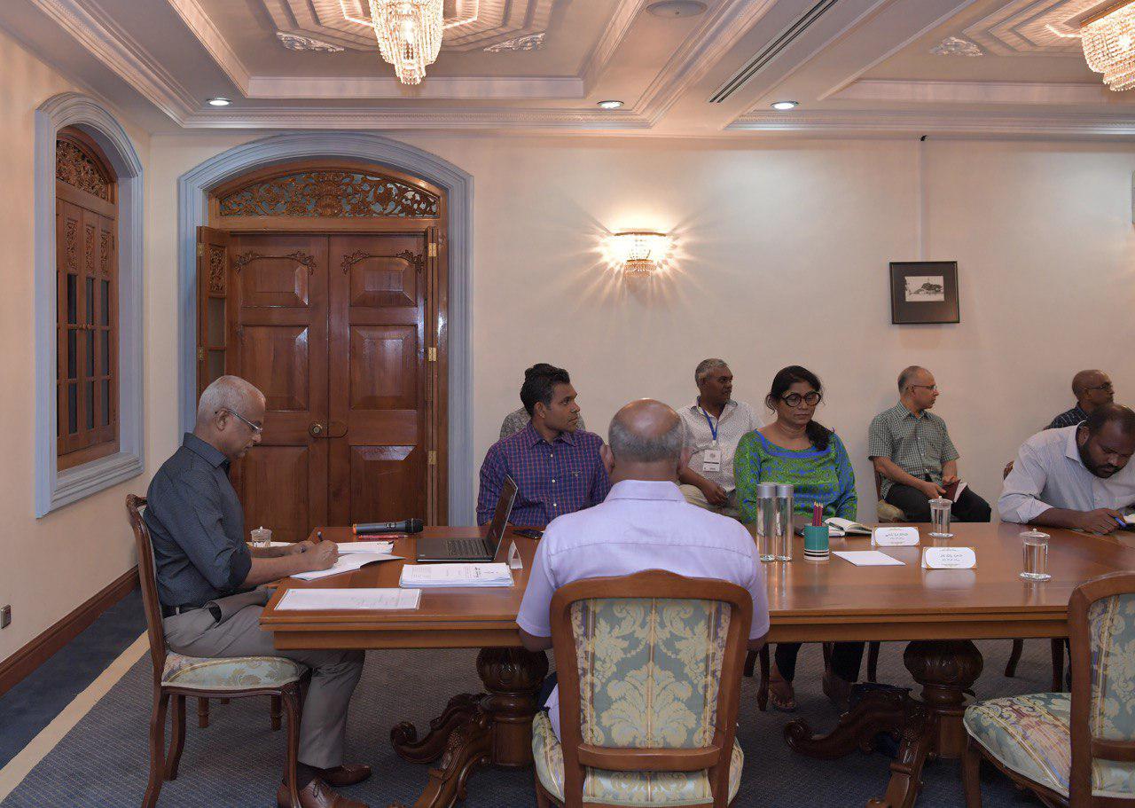 ރައީސުލްްޖުމްހޫރިއްޔާ އިބްރާހީމް މުޙައްމަދު ޞާލިޙް ކޯވިޑް-19 ޓާސްކްފޯސްއާއެކު