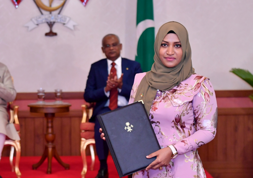 Minister of Transport and Civil Aviation, Aishath Nahula.