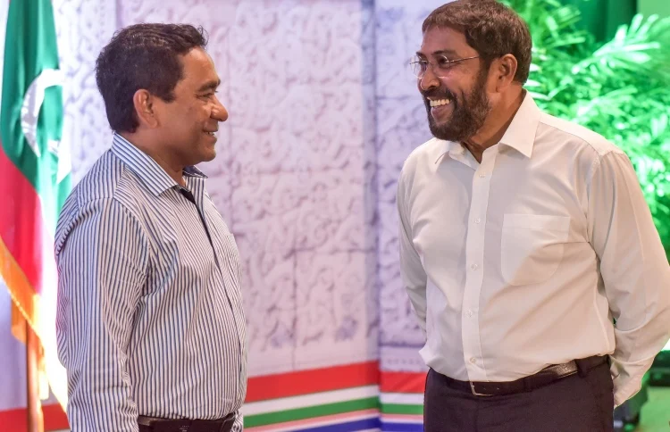Villa Air Chairman and Mamigili MP Gasim Ibrahim with former President Abdulla Yameen