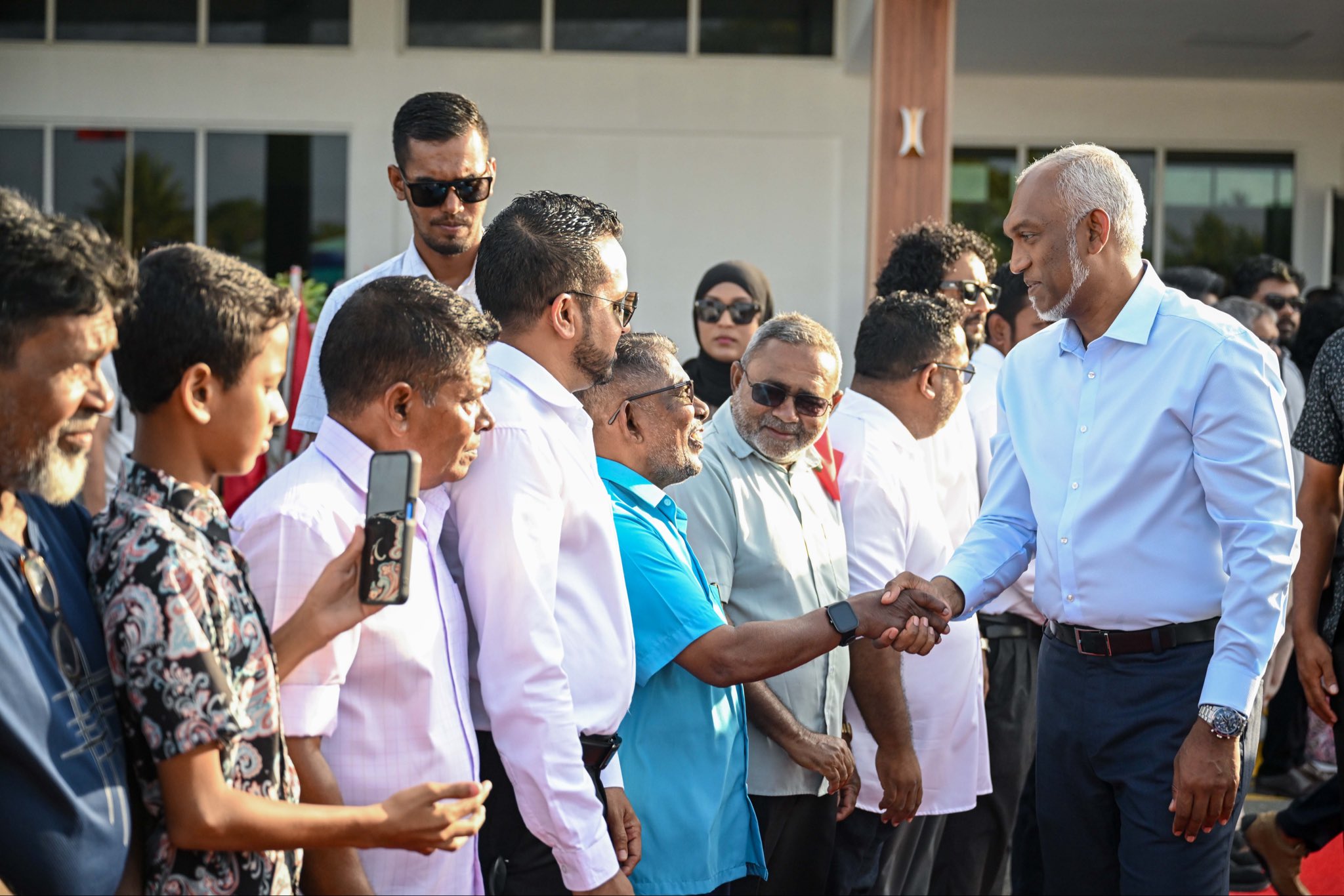 President Dr. Mohamed Muizzu arrival to Fuvahmulah. -- Photo: PO