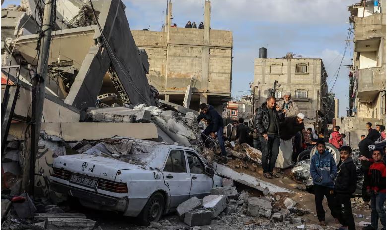 Search and rescue efforts after Israeli attacks in Rafah, Gaza. Photograph: Anadolu/Getty Images