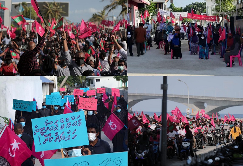 އިދިކޮޅުން ސައިޒު ދައްކާލައި، ސަރުކާރަށް ވަރުގަދަ މެސެޖެއް ދީފި