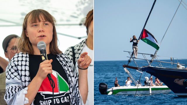Gaza-bound aid vessel carrying climate activist Greta Thunberg and 11 others.