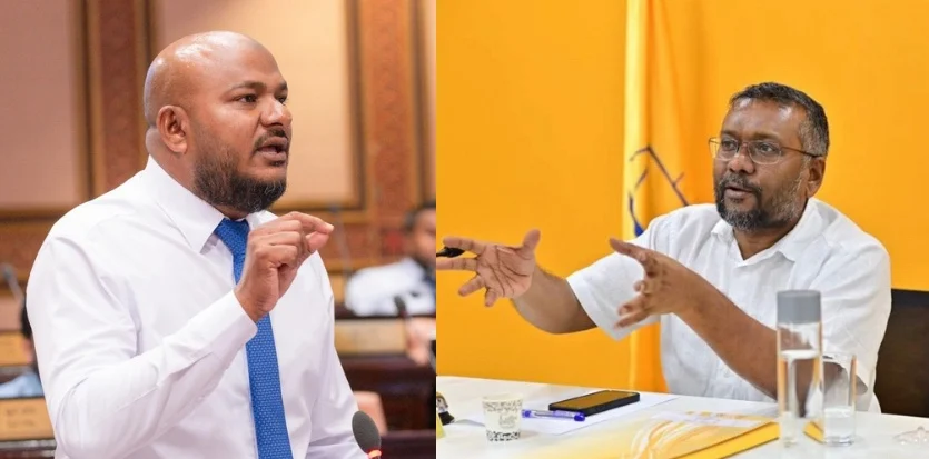 Baarashu MP Ibrahim Shujau and MDP Chairman Fayyaz Ismail