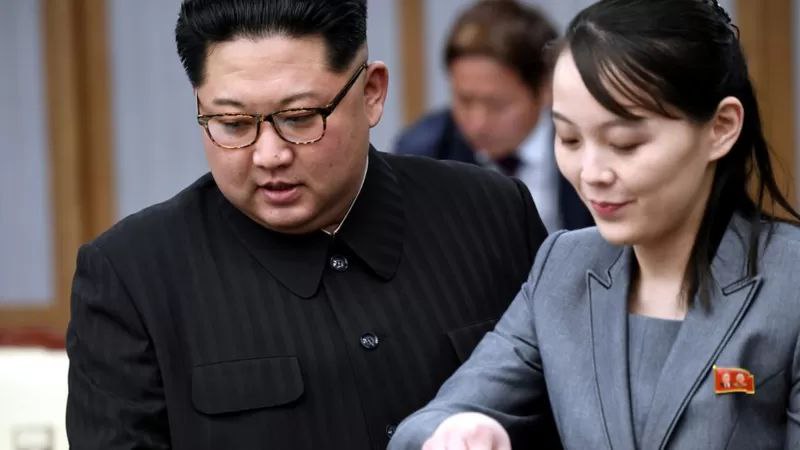 North Korean leader Kim Jong-un and his sister Kim Yo-jong