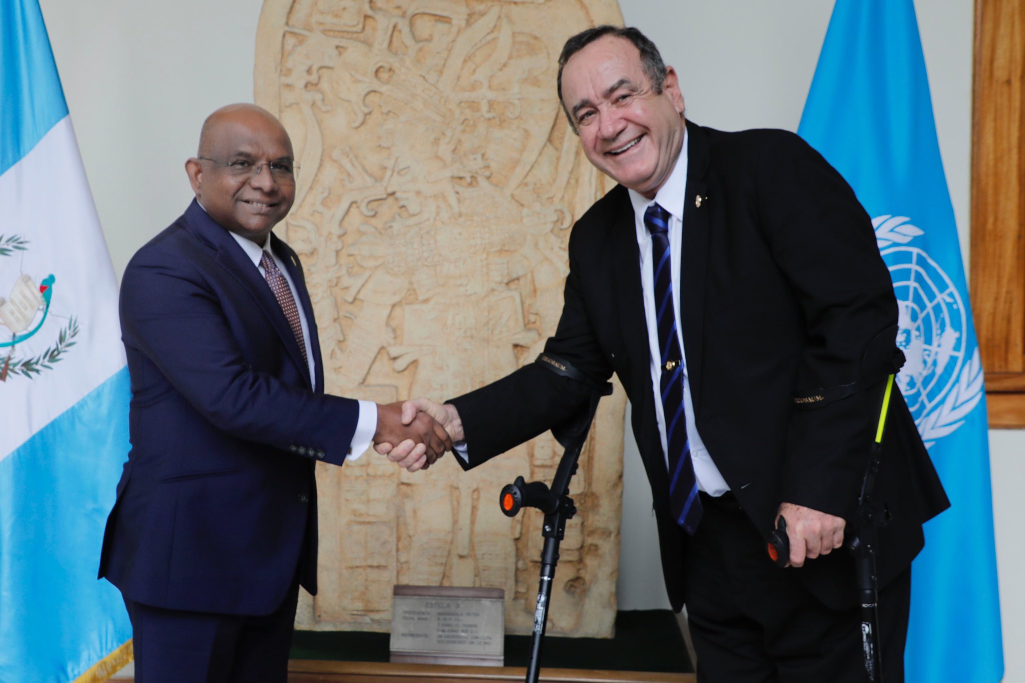 UNGA President Abdulla Shahid and the President of Guatemala Alejandro Giammattei