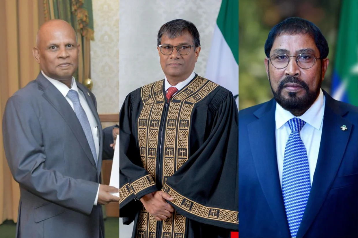 (R-L) Gasim Ibrahim, Muthasim Adnan, Hassan Sobir