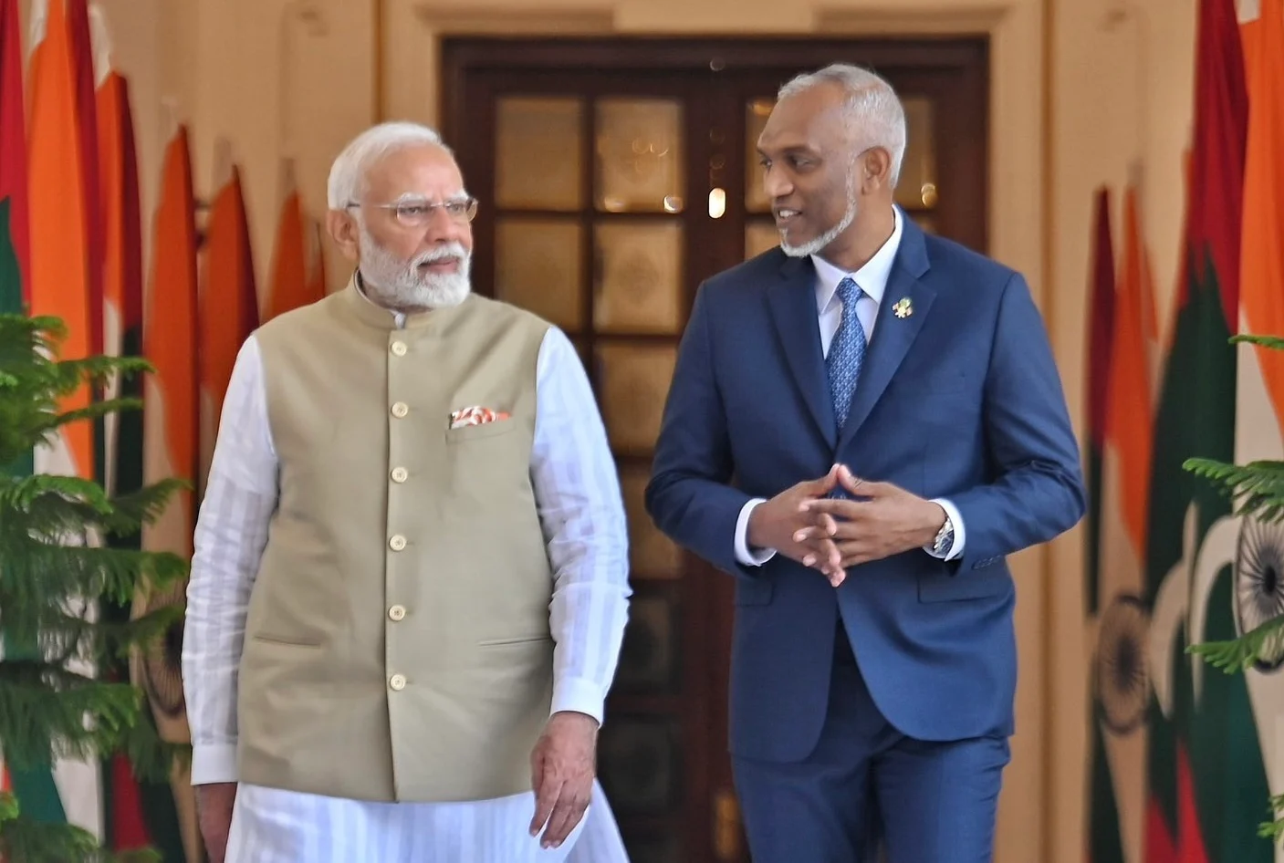 President Muizzu with the Prime Minister of India
