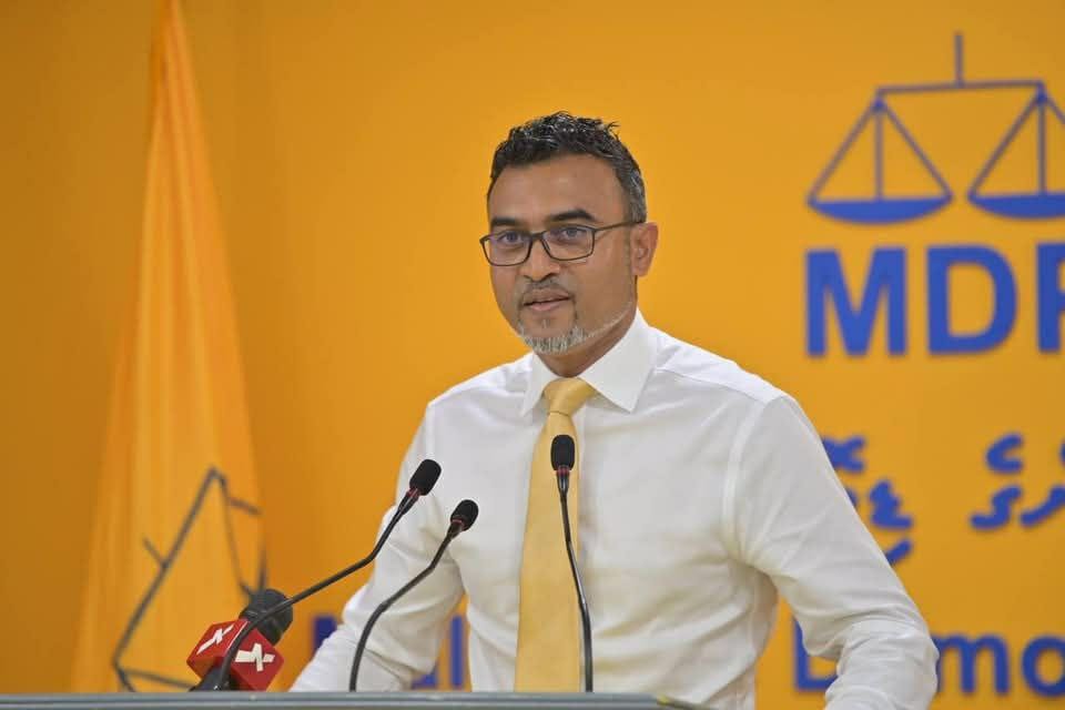 Maldivian Democratic Party (MDP) Parliamentary Group Leader and Hithadhoo South MP Ibrahim Nazil.