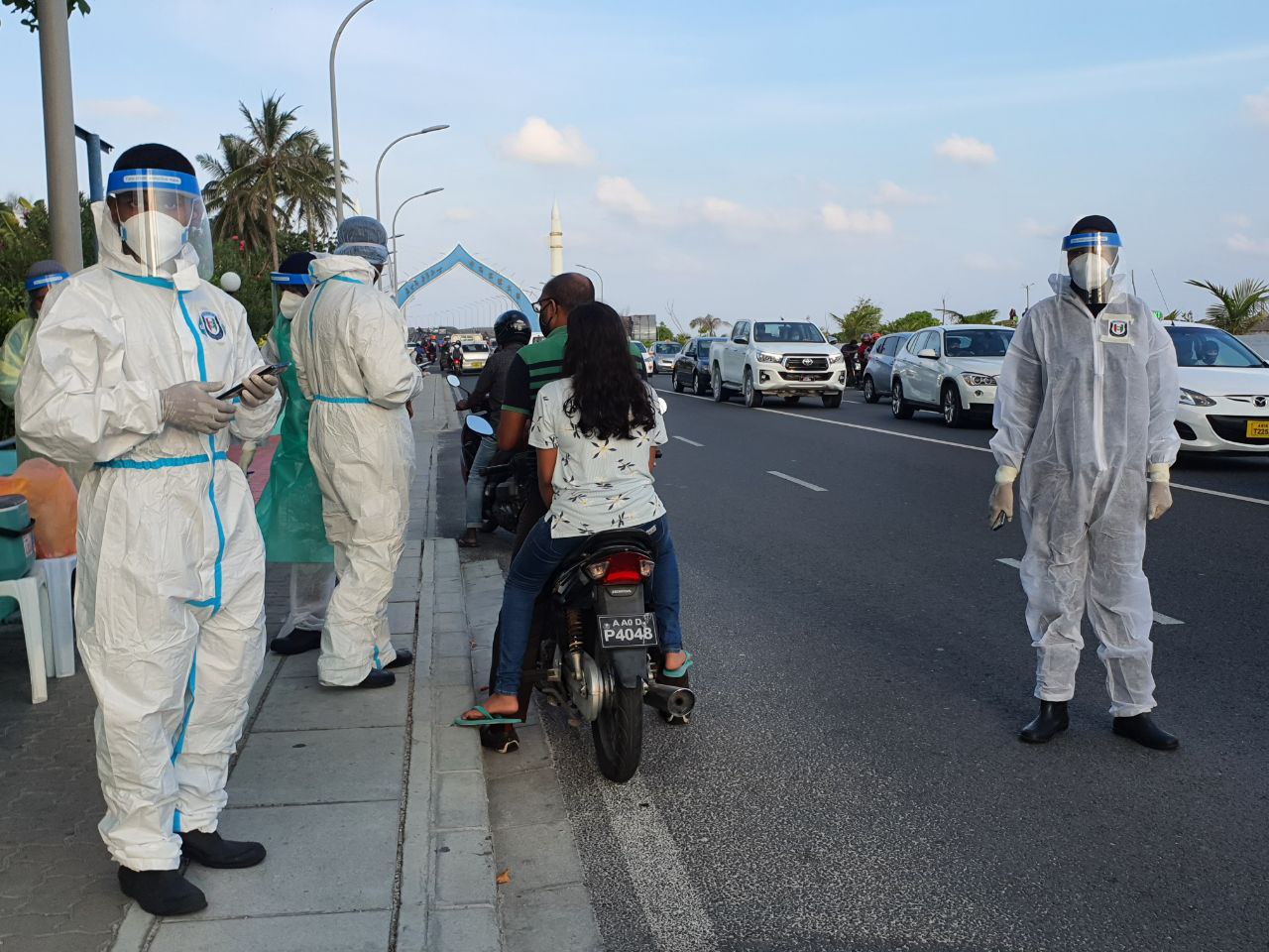 Random sample taken for Covid testing in Male' City. Photo: Shah, Ras Online.