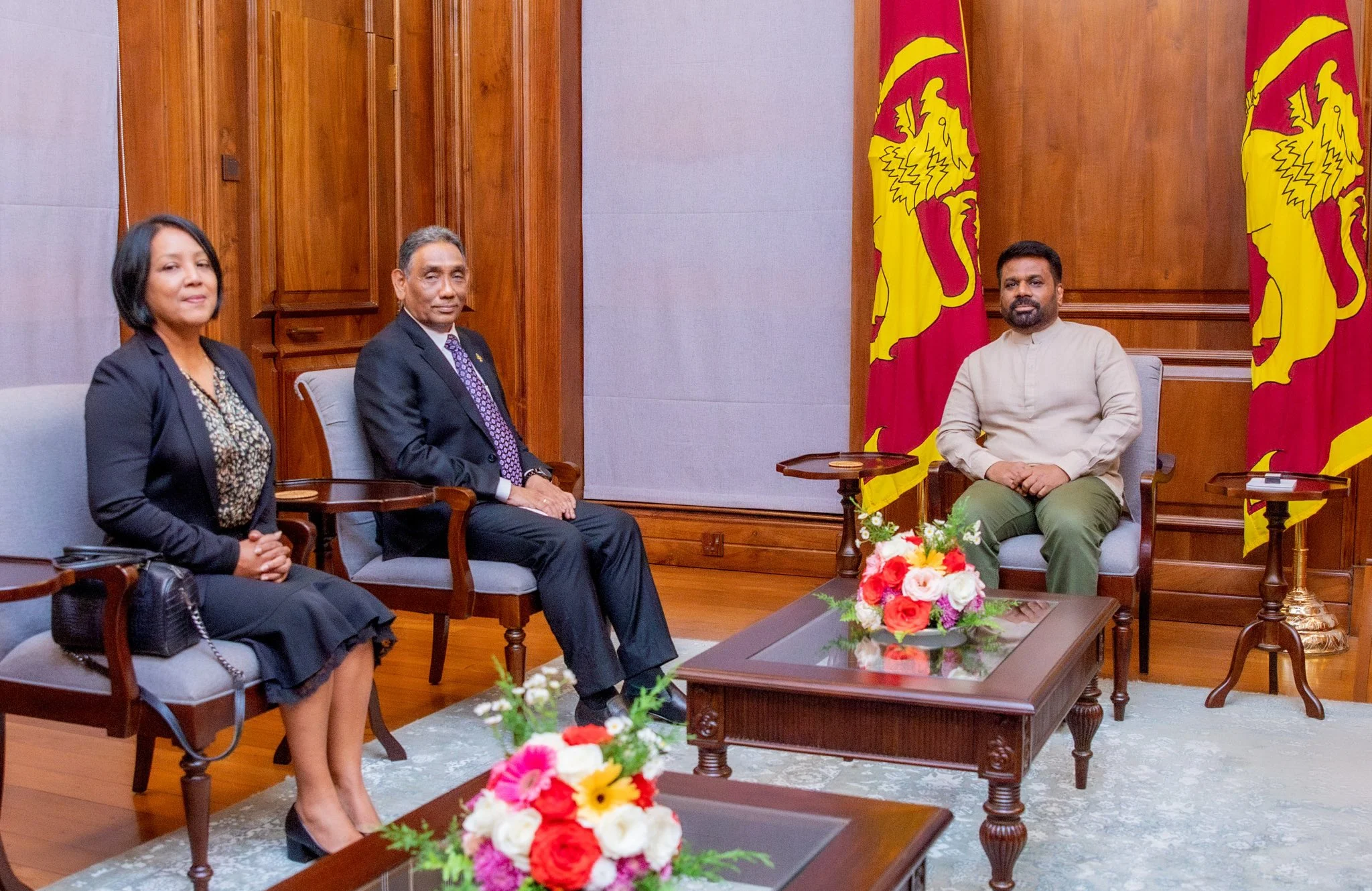 Sri Lankan President Aruna Kumara Dissanayake and Maldivian Ambassador to Sri Lanka Masood Imad