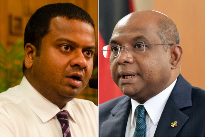 Mohamed Hussain Shareef (Mundhu) and Foreign Minister Abdulla Shahid