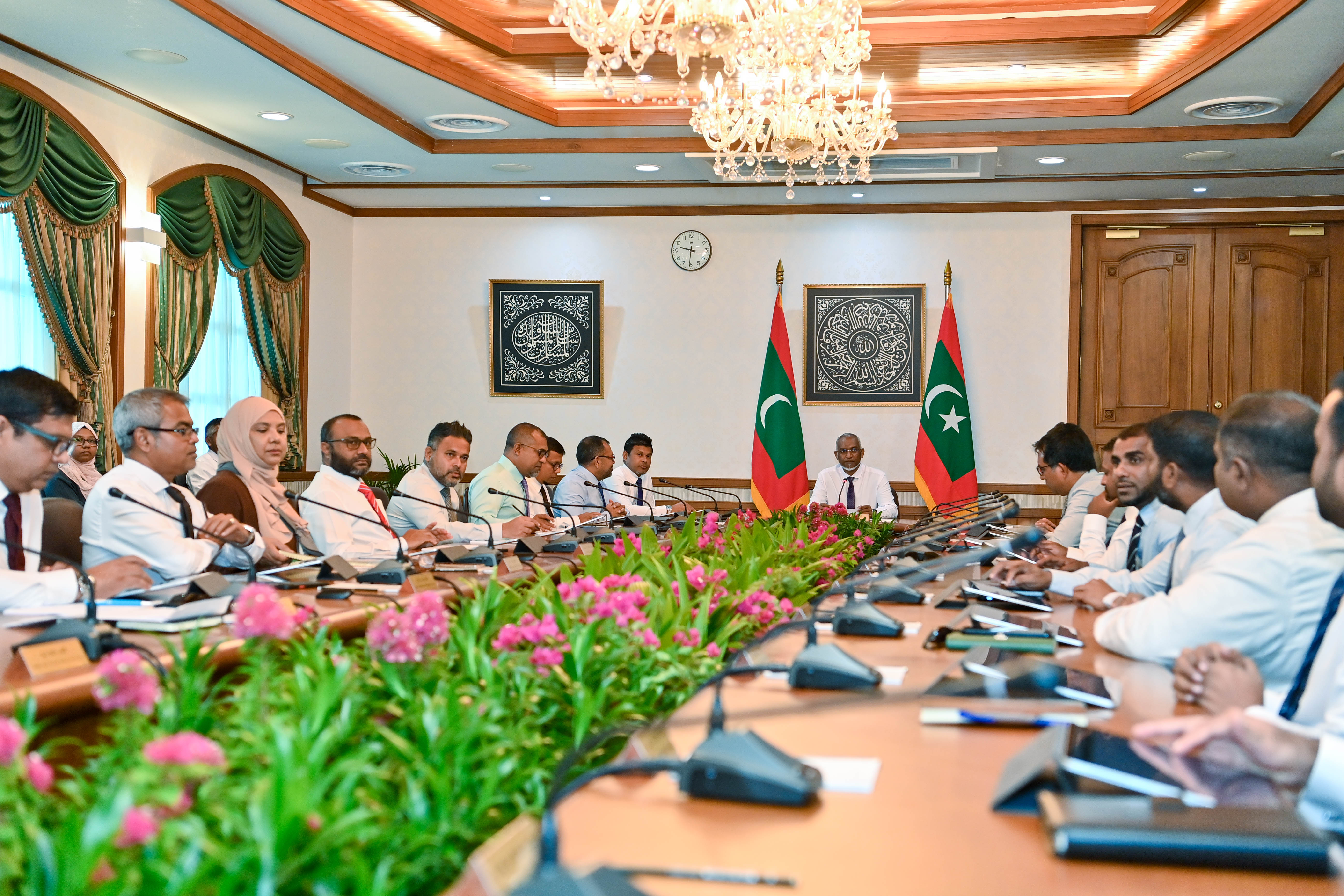 A cabinet meeting held at President's Office.